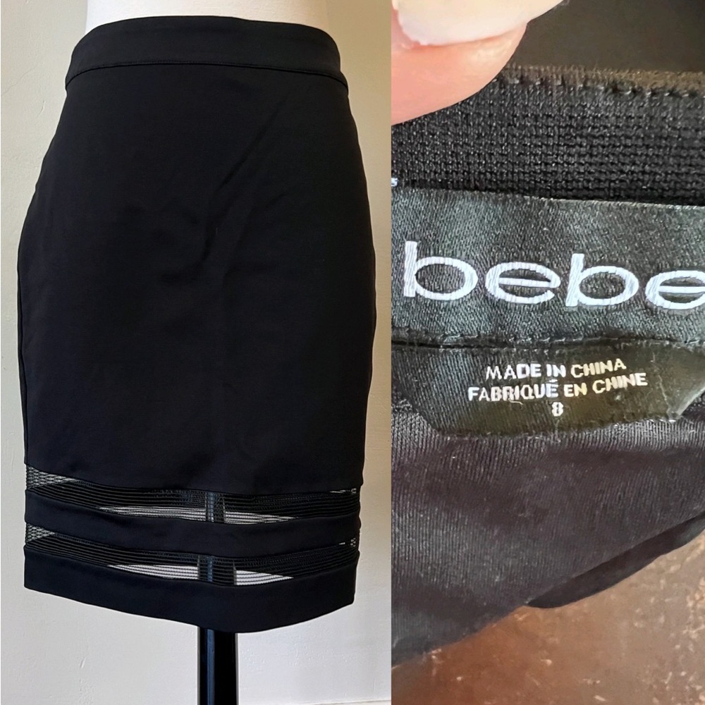 Bebe Black Fitted Skirt